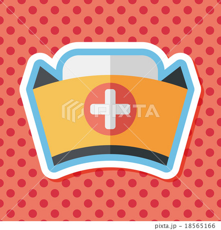 nurse hat flat icon with long shadow,eps10 nurse hat flat icon with long shadow,eps10 18565166