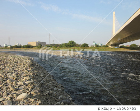 浅川と多摩川の合流 浅川と多摩川の合流 18565765