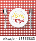 happy plate with red checkered tablecl 18566883