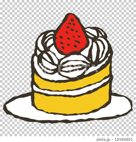 苺のショートケーキのイラスト素材