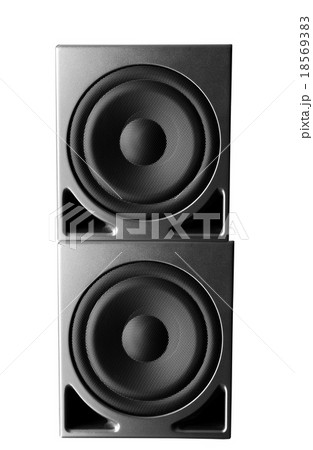 Great loud speakers isolated on white. 18569383