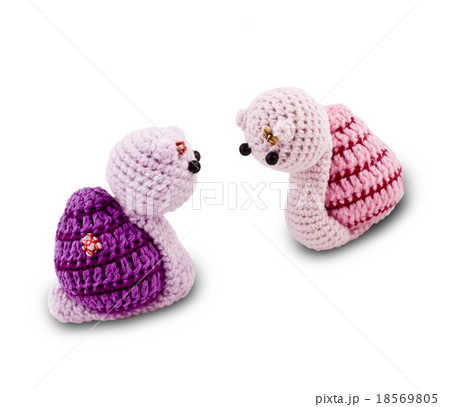 knitted Garden snail in front knitted Garden snail in front 18569805