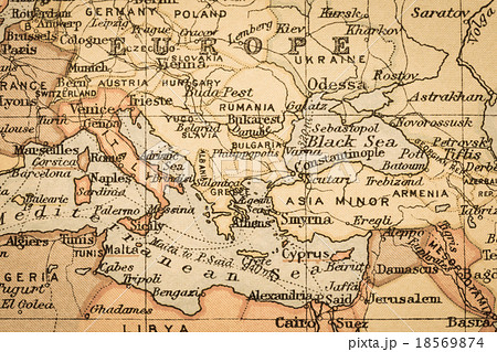 古地図 黒海と地中海沿岸地域の写真素材