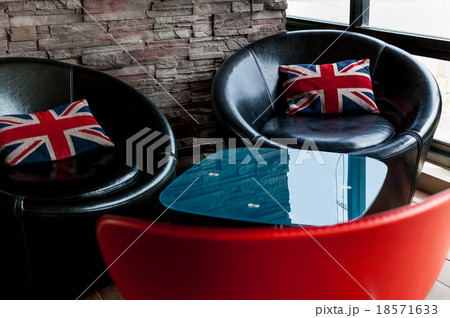 Black chairs with Union Jack pillows 18571633
