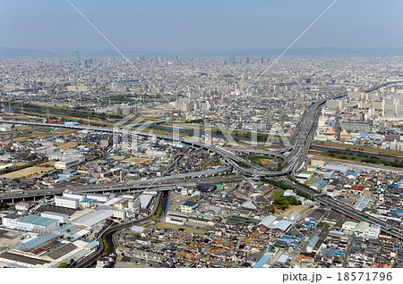 松原ジャンクション近辺を空撮 18571796