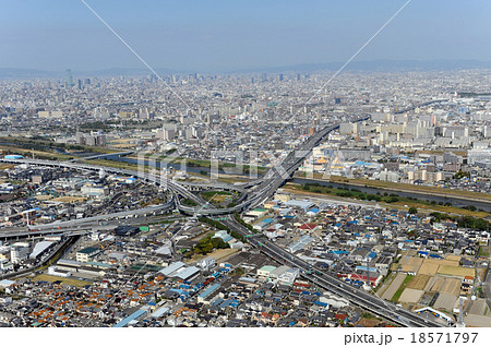 松原ジャンクション近辺を空撮 松原ジャンクション近辺を空撮 18571797