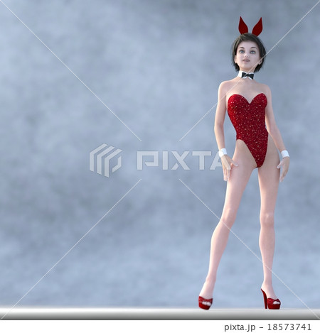 可愛いバニーガール perming3DCGイラスト素材 可愛いバニーガール perming3DCGイラスト素材 18573741