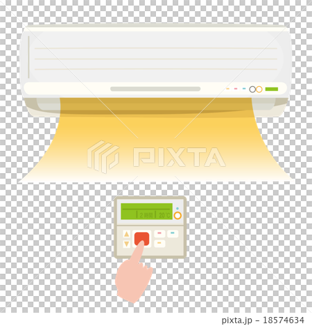 Air conditioner and hands to operate _ Warm wind Air conditioner and hands to operate _ Warm wind 18574634