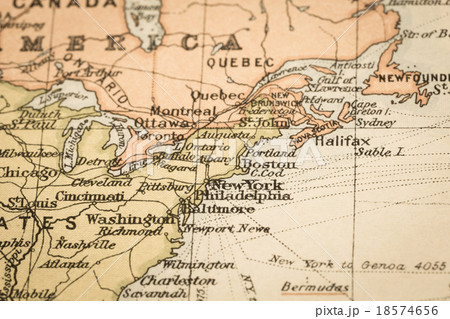 古地図 アメリカ 東海岸の写真素材
