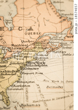 古地図 アメリカ 東海岸の写真素材