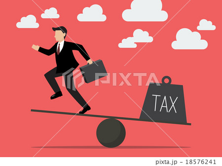 Balancing. Businessman and Tax 18576241