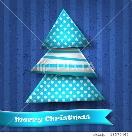 Christmas Tree with Ornaments on Blue Background Christmas Tree with Ornaments on Blue Background 18576442