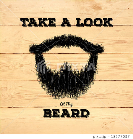 Hipster beard on wooden background Hipster beard on wooden background 18577037
