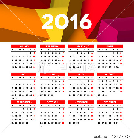Calendar 2016 template 18577038