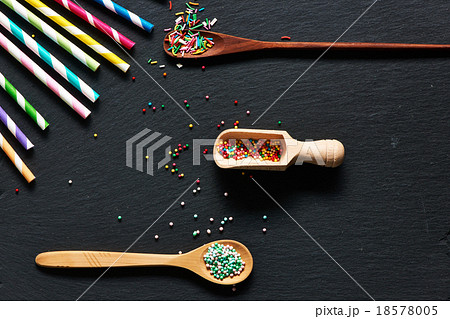 Drinking straws and sugar sprinkle dots Drinking straws and sugar sprinkle dots 18578005