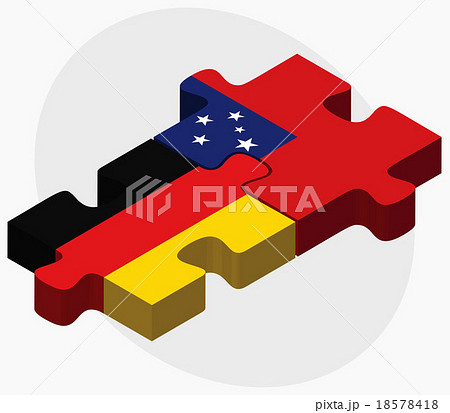 Germany and Samoa Flags in puzzle Germany and Samoa Flags in puzzle 18578418
