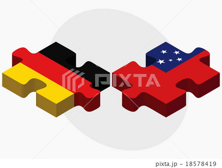 Germany and Samoa Flags in puzzle Germany and Samoa Flags in puzzle 18578419