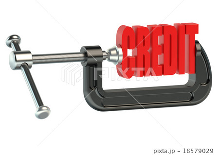 Credit concept in clamp 18579029