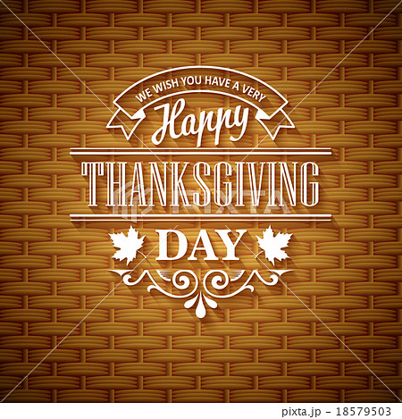 Thanksgiving typography greeting card. Wicker Thanksgiving typography greeting card. Wicker 18579503