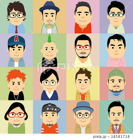 若者男性の集合イラスト 18581718