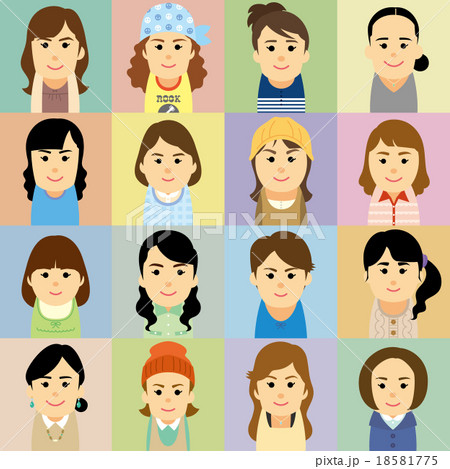 若者女性の集合イラスト 18581775