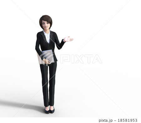 パソコンを持ったビジネスウーマン perming3DCGイラスト素材 パソコンを持ったビジネスウーマン perming3DCGイラスト素材 18581953