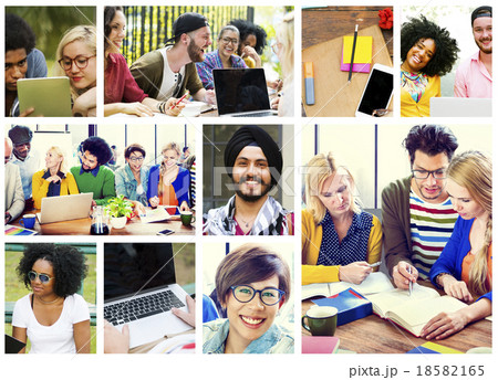 Diversity College Student Digital Devices Teamwork Concept Diversity College Student Digital Devices Teamwork Concept 18582165