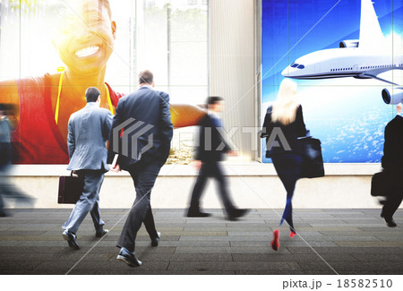 Business People Walking Commuter Travel Motion City Concept 18582510