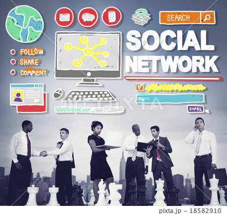Social Network Social Media Internet WWW Web Online Concept 18582910