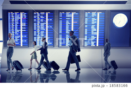 Business People Traveling Airplane Airport Concept Business People Traveling Airplane Airport Concept 18583166
