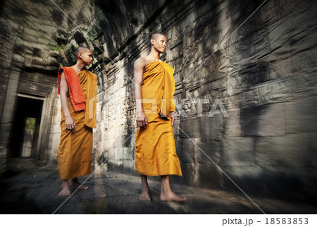 Culture Contemplating Monk Buddhism Traditional Concept 18583853