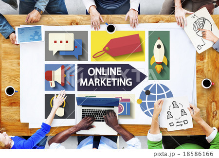 Online Marketing Branding Global Communication Analysing Concept 18586166