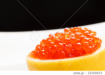 red caviar on the lemon red caviar on the lemon 18589033