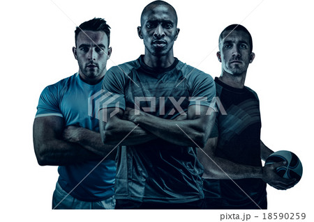 Group of Tough rugby players 18590259
