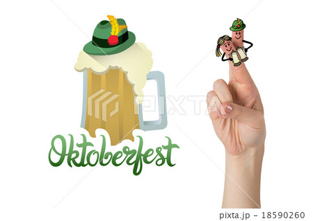 Composite image of oktoberfest character fingers 18590260