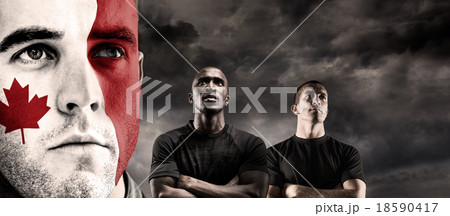 Composite image of canada rugby player 18590417