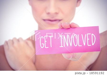 Get involved against white background with vignette 18591192