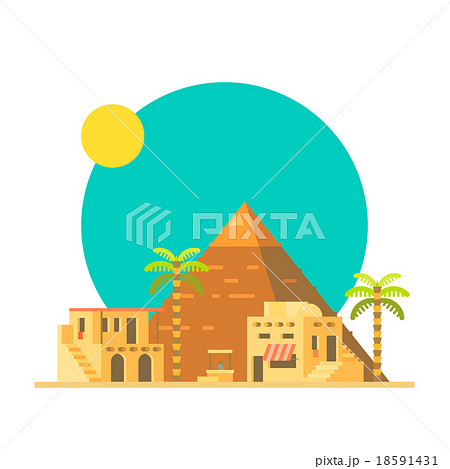 Flat design of Great pyramid of Giza in Egypt 18591431