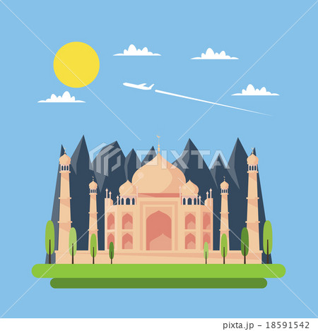 Flat design of Taj Mahal 18591542