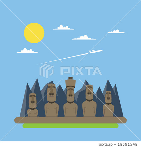 Flat design of Moei statues 18591548
