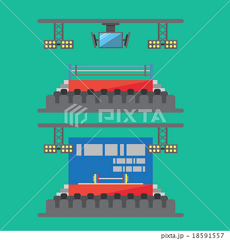Flat design of sport stadium Flat design of sport stadium 18591557
