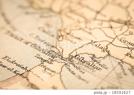 古地図　ヨーロッパ・ジブラルタル海峡 18591627