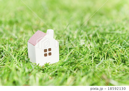 ミニチュアの家と芝生 18592130
