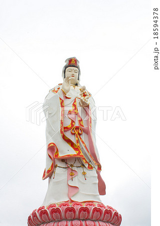 The Goddess of Mercy(guan yin) on white background The Goddess of Mercy(guan yin) on white background 18594378