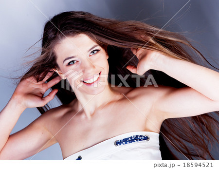 Brunette long hair girl 18594521