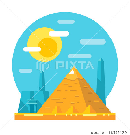 Pyramid of Giza flat design landmark 18595129