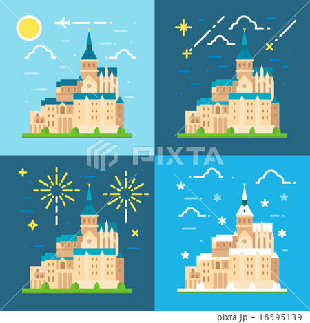 Mont Saint Michel flat design Mont Saint Michel flat design 18595139
