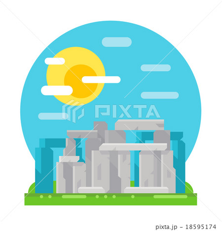 Stonehenge site flat design landmark 18595174