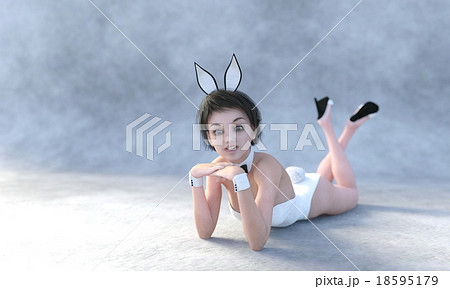 可愛いバニーガール　perming3DCGイラスト素材 18595179