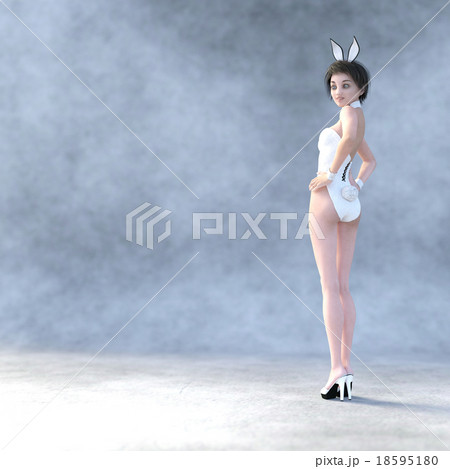 可愛いバニーガール　perming3DCGイラスト素材 18595180